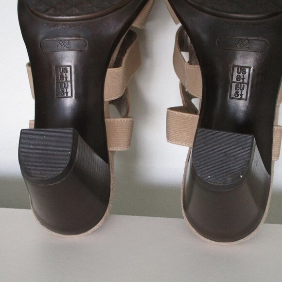 Aerosoles A2 Heelrest Grand Canyon Womens Tan Elastic Open Toe Heel - Size 8.5M - Picture 9 of 10